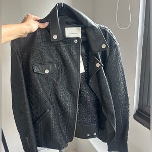 Anthropologie crotchet leather jacket new with tags